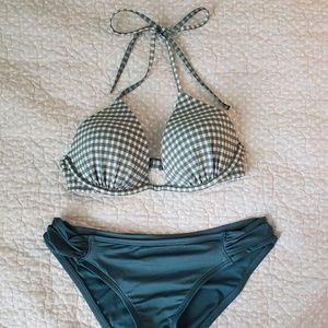 Target green plaid bikini with bottoms